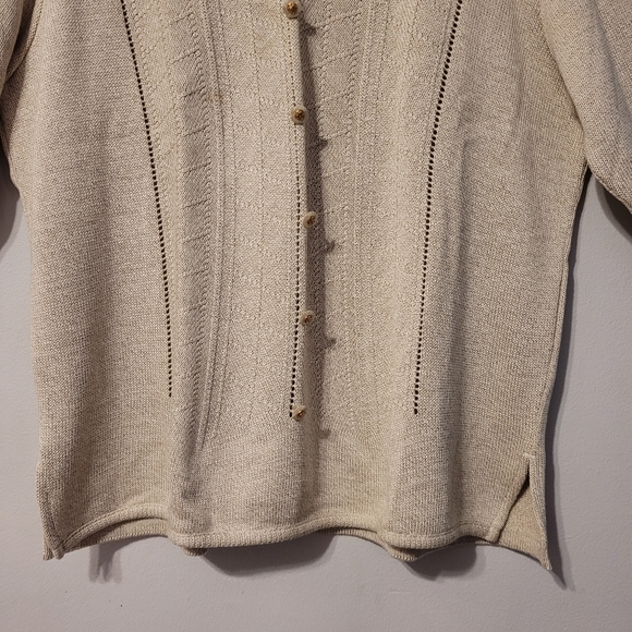 Vintage Made in Canada Knit Sweater Oatmeal Size XL - Picture 3 of 6